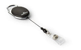 Durable STYLE Badge Reel with Snap Button Strap 80cm Long with Metal Clip Black (Pack 10) - 832401